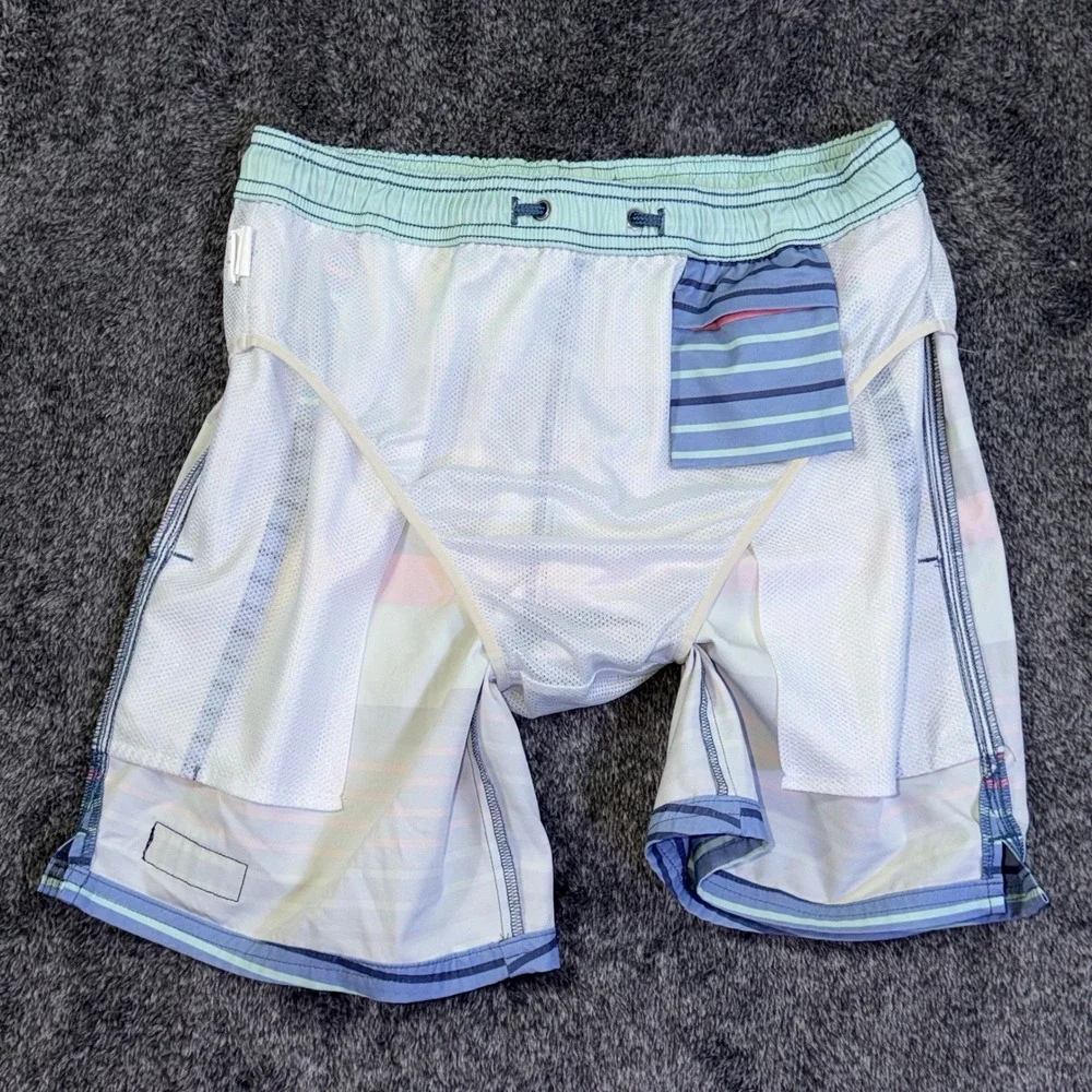 Vineyard Vines Shorts Mens Chappy Striped Swim Trunks Blue Pink XS 1M001110‎